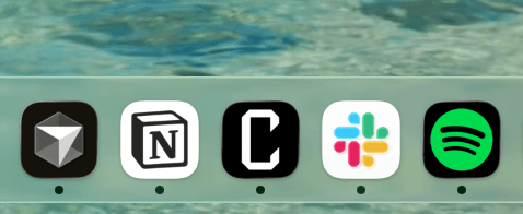 Codictate in the Dock next to Finder and other applications.