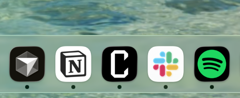 Codictate in the Dock next to Finder and other applications.