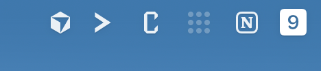 Codictate icon in the macOS menu bar among other menu bar items.